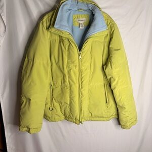 Westbound Women’s L Lime Green Puffer Jacket Down Feather Fleece Lined Winter
